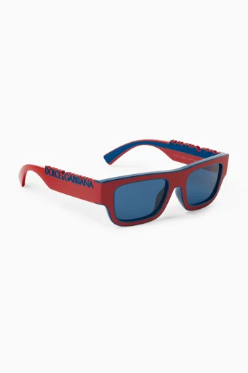 Logo Rectangular Sunglasses