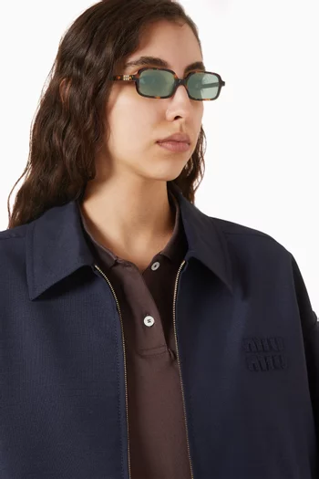 نظارة شمسية بإطار مستطيل أسيتات