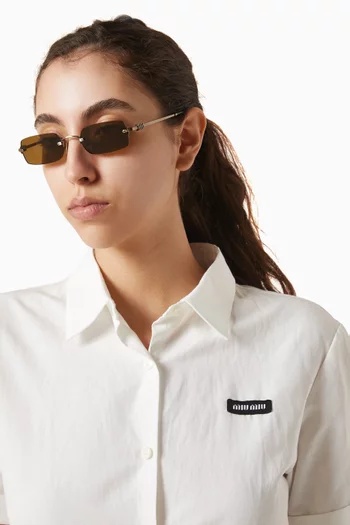 Rectangular Sunglasses in Metal