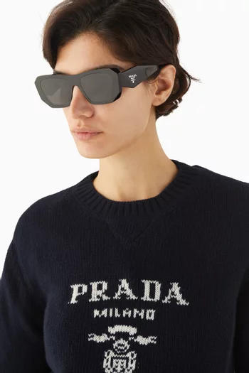 نظارة شمسية بإطار مربع أسيتات