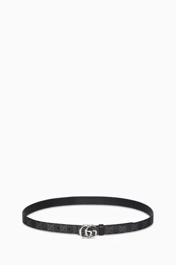 GG Marmont Reversible Belt in Leather & Canvas