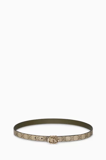 GG Marmont Reversible Belt in Leather & Canvas