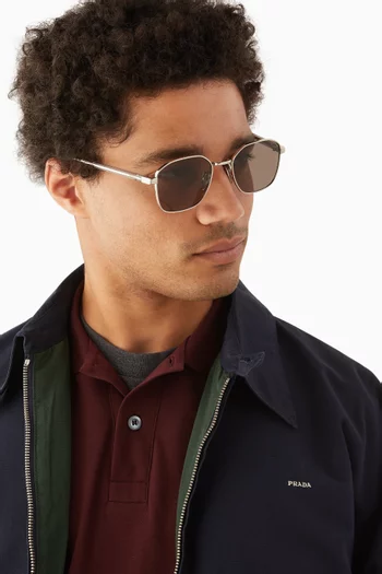 نظارة شمسية بإطار مربع معدن