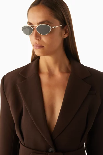 نظارة شمسية بإطار غير منتظم معدن