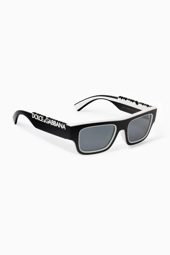 Logo Rectangular Sunglasses