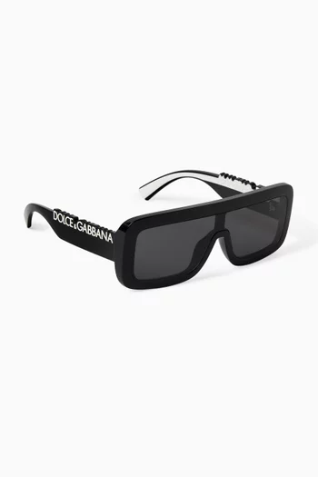 Logo Rectangular Sunglasses