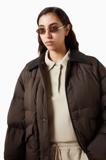 Rimless Oval Sunglasses in Metal