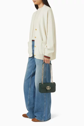 Small GG Marmont Shoulder Bag in Lambskin Leather