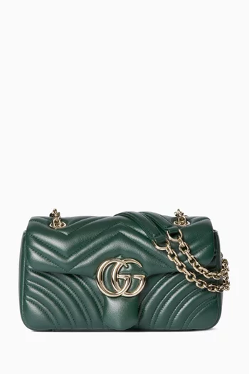 Small GG Marmont Shoulder Bag in Lambskin Leather