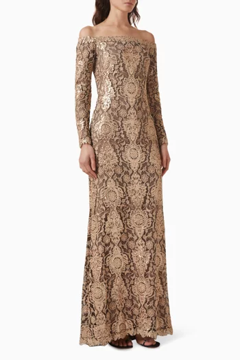 Elisara Sequin-embroidered Gown in Tulle