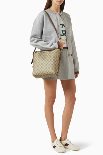 Small GG Emblem Shoulder Bag in Canvas