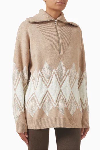 Betty Half-zip Sweater in Knit