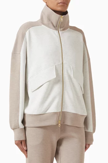 سويت شيرت غارسيا بلونين وسحّاب قماش دابل سوفت