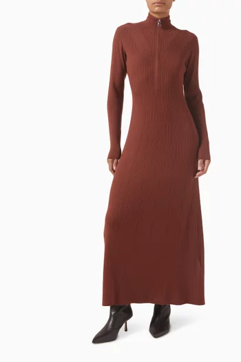 Burnet Zip Maxi Dress in Knit