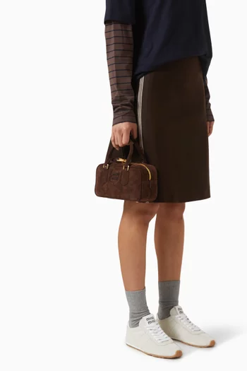 Arcadie Padded Top-handle Bag in Suede