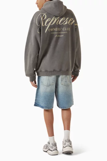 كنزة بغطاء رأس بشعار Owners Club‏ قطن وجيرسيه