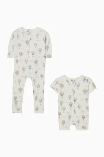 طقم بيجاما ورومبر بطبعة منطاد