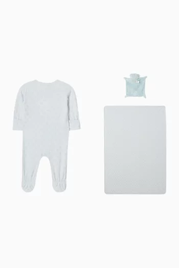 طقم هدايا بنقشة منقطة بارزة مزيج قطن، 3 قطع