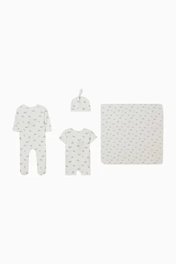 طقم هدايا سفاري قطن عضوي، 4 قطع