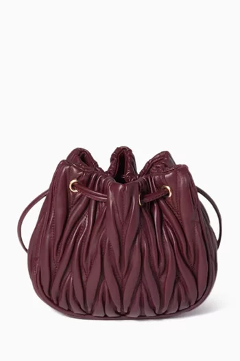 Logo Drawstring Pouch in Matelassé Nappa