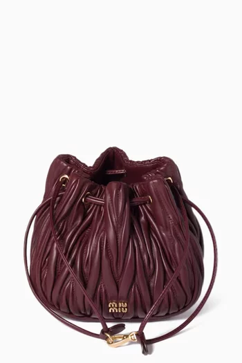 Logo Drawstring Pouch in Matelassé Nappa