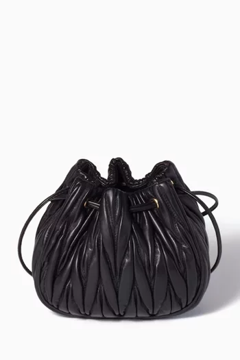 Logo Drawstring Pouch in Matelassé Nappa