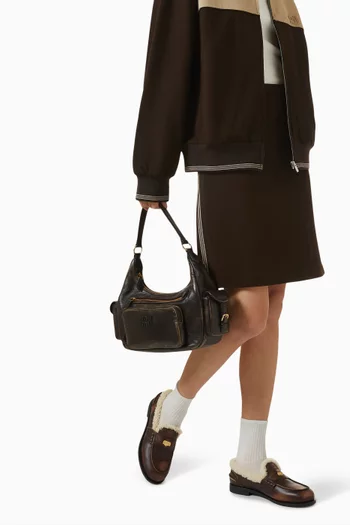 Pocket Top-handle Bag in Aged Nappa