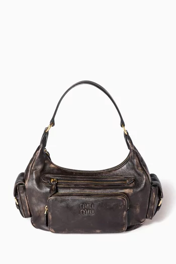 Pocket Top-handle Bag in Aged Nappa