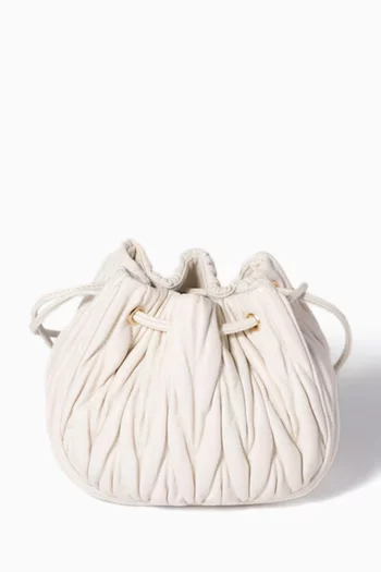 Logo Drawstring Pouch in Matelassé Nappa