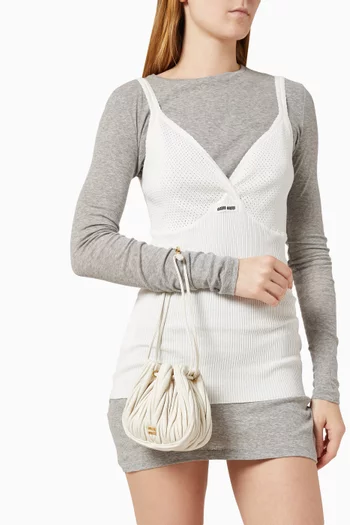 Logo Drawstring Pouch in Matelassé Nappa