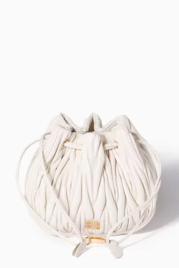 Logo Drawstring Pouch in Matelassé Nappa