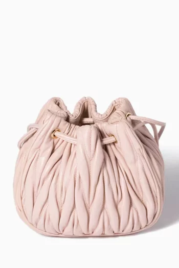 Logo Drawstring Pouch in Matelassé Nappa