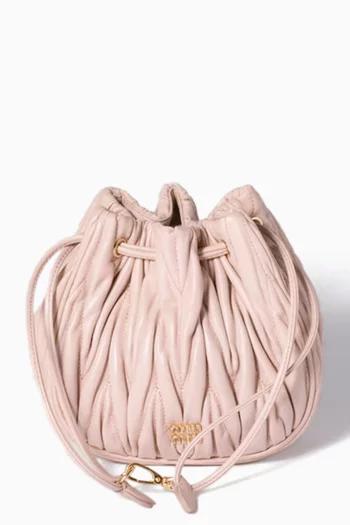 Logo Drawstring Pouch in Matelassé Nappa