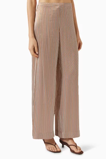 x Ritz Striped Pyjama Pants in Silk