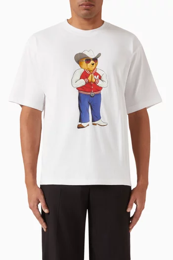 Hee Haw Bear-print T-shirt in Cotton