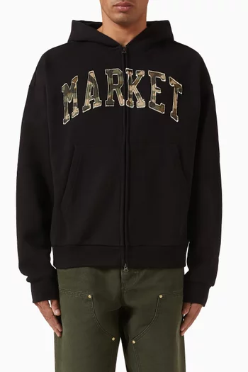 Camo Logo Hoodie in Cotton-fleece