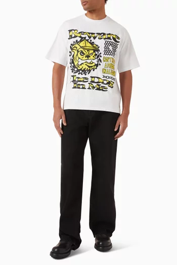 Beware Dog-print T-shirt in Cotton