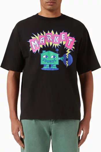 Market Sounds-print T-shirt in Cotton