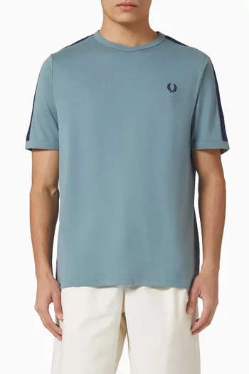 تي شيرت رينجر بشريط من نسيج شبكي قطن