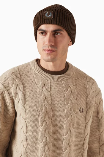 Ribbed Beanie in Cotton