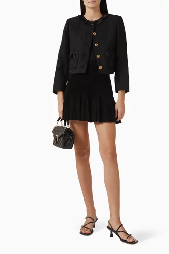 Jillora Ruffle Jacket in Tweed