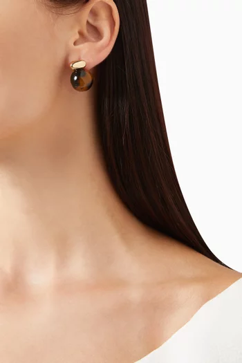 أقراط اليس بنقشة صدفة السلحفاة نحاس مطلي ذهب عيار 14