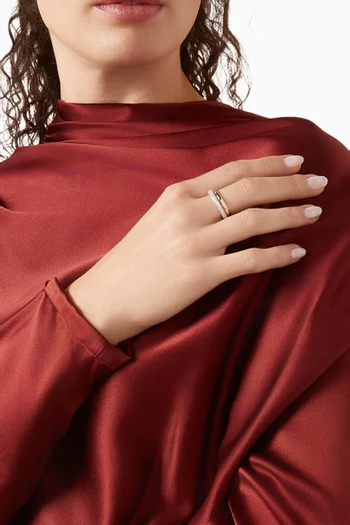 طقم خواتم بري نحاس مطلي بالذهب عيار 14، قطعتان