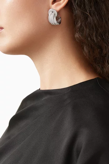 Margaux Pave Crystal Earrings in Sterling Silver