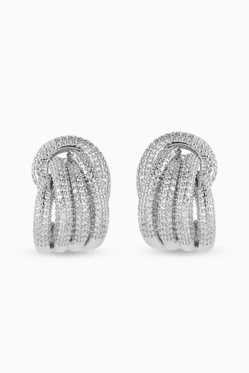 Margaux Pave Crystal Earrings in Sterling Silver