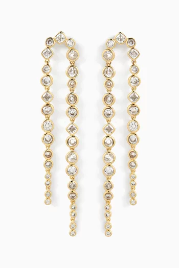 Bezel Tennis Earrings in 14kt Gold-vermeil