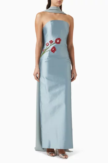 Andrea Scarf Dress in Taffeta Silk