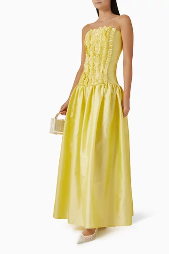 Feuille Ruffle Gown in Taffeta Silk