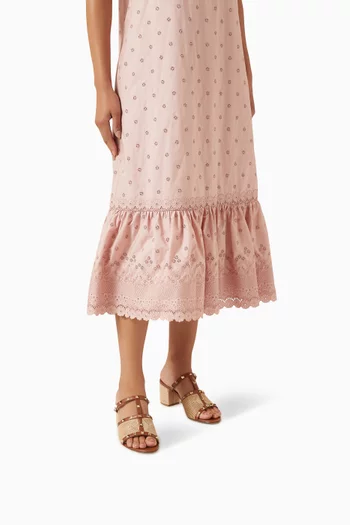 Rockstud 60 Mules in Raffia & Leather