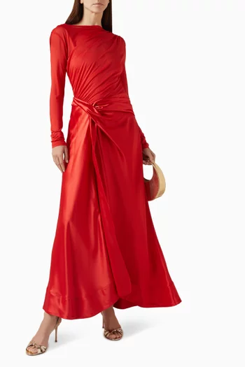 Hertfordshire Dress in Jersey & Satin